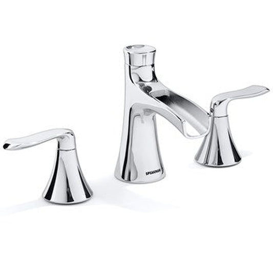 Speakman Caspian 1.2 GPM Polished Chrome Two Sculpted Lever Handles Widespread Faucet
