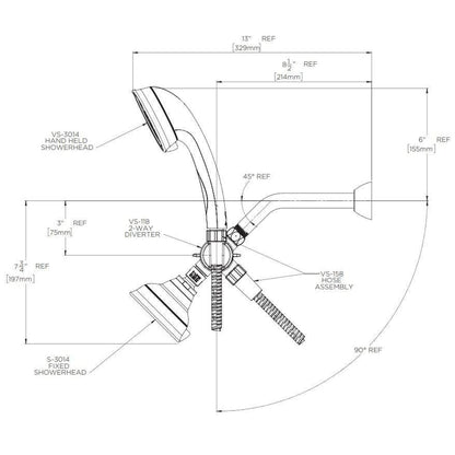 Speakman Caspian 2.5 GPM Brushed Nickel Shower Combo