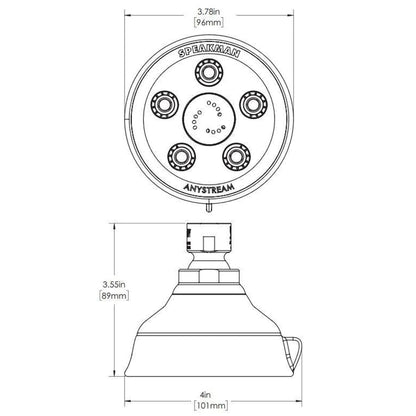 Speakman Caspian 5-Plunger 1.75 GPM Polished Chrome Patented Anystream Shower Head