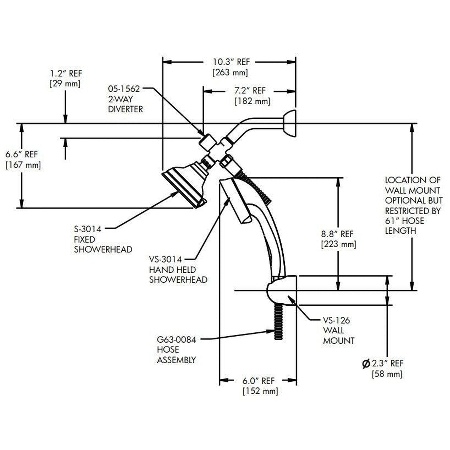 Speakman Caspian VS-113014 2.5 GPM Polished Chrome Shower System