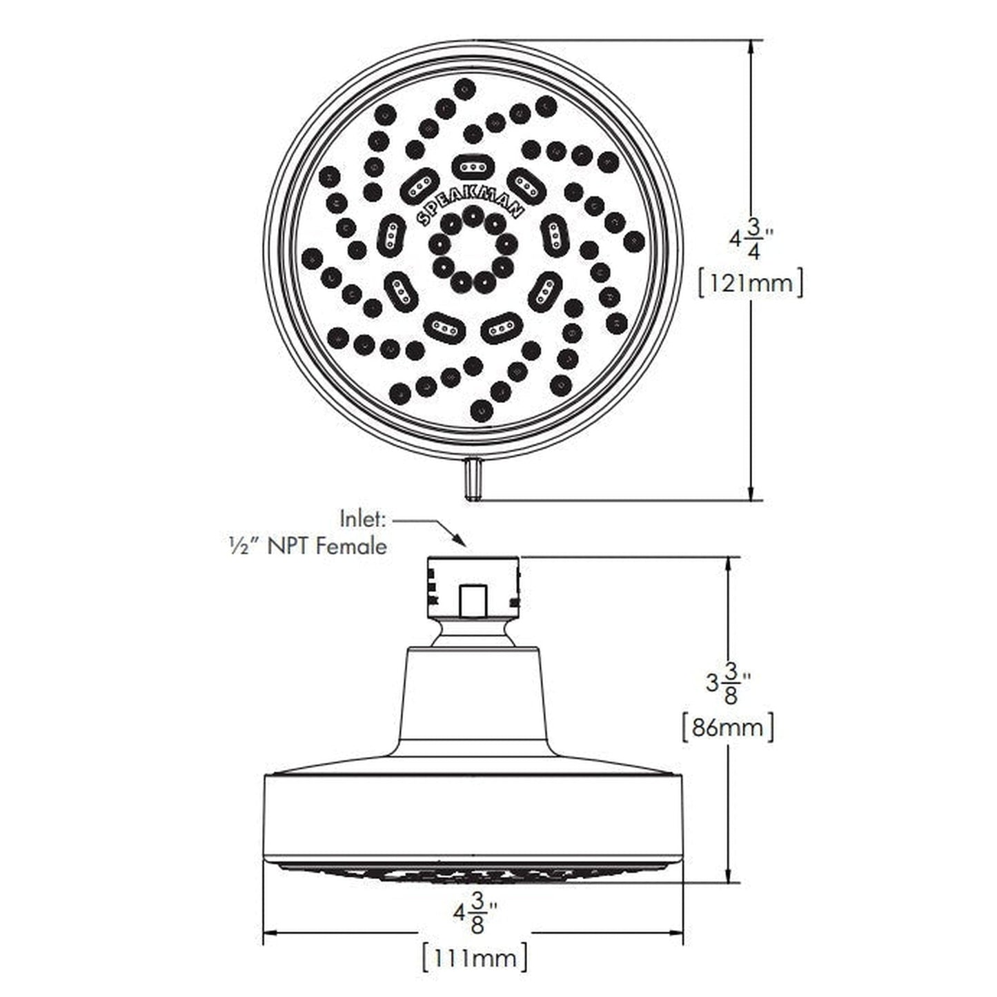 Speakman Echo 1.5 GPM Low Flow Brushed Nickel Multi-Function Shower Head