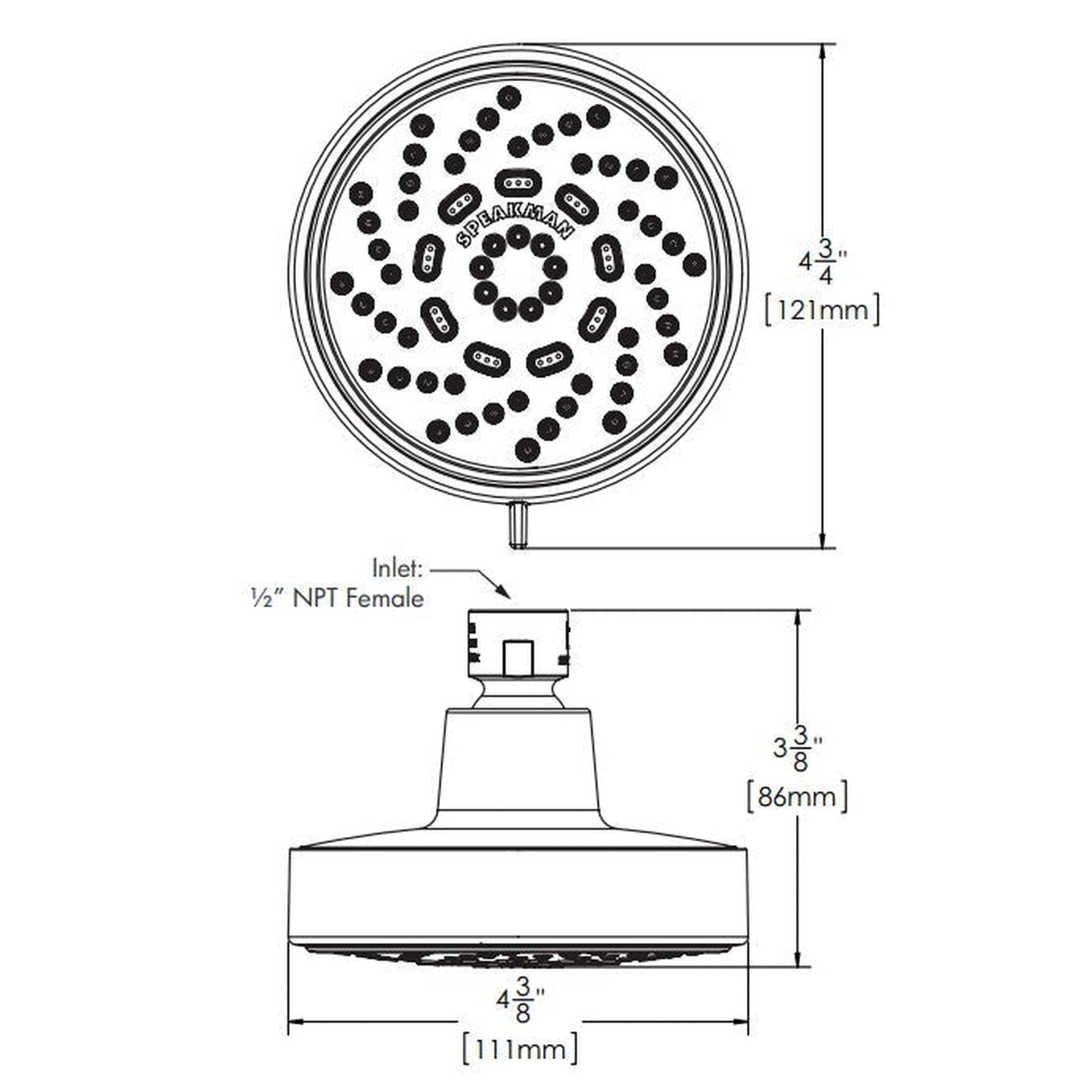 Speakman Echo 1.75 GPM Low Flow Brushed Nickel Multi-Function Shower Head