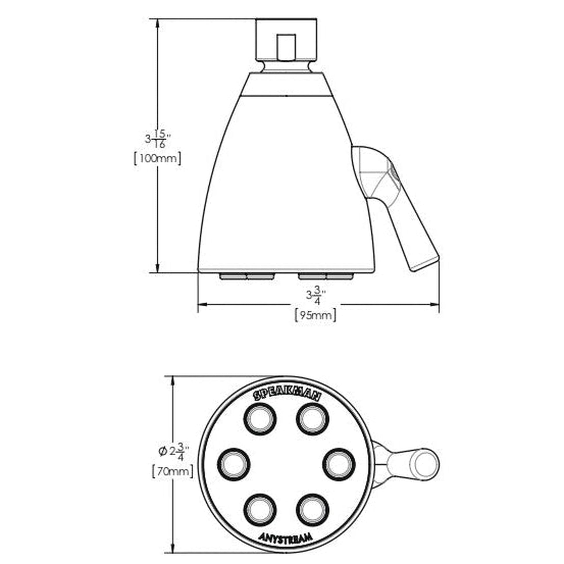 Speakman Icon 1.75 GPM 6-Jet 3-Spray Pattern Low Flow Brushed Nickel Shower Head