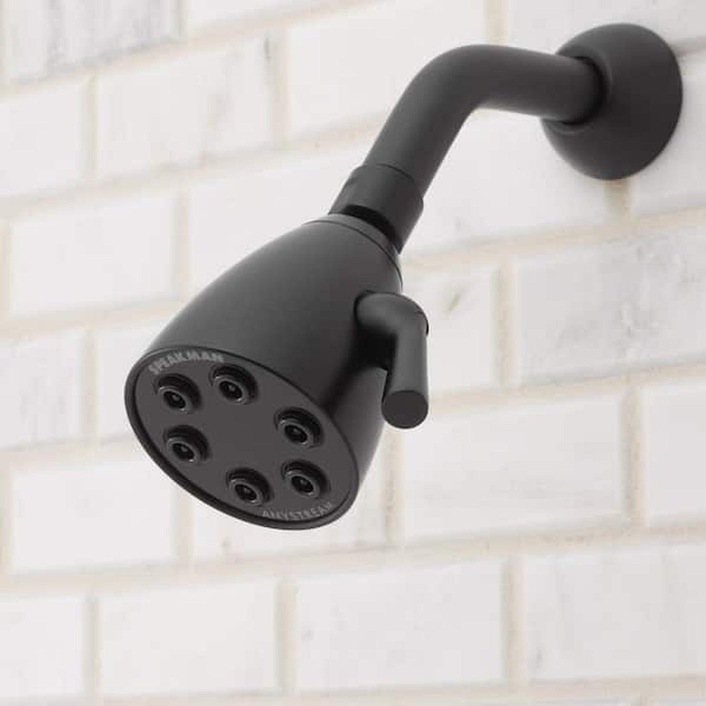 Speakman Icon 1.75 GPM 6-Jet 3-Spray Pattern Low Flow Matte Black Solid Brass Shower Head