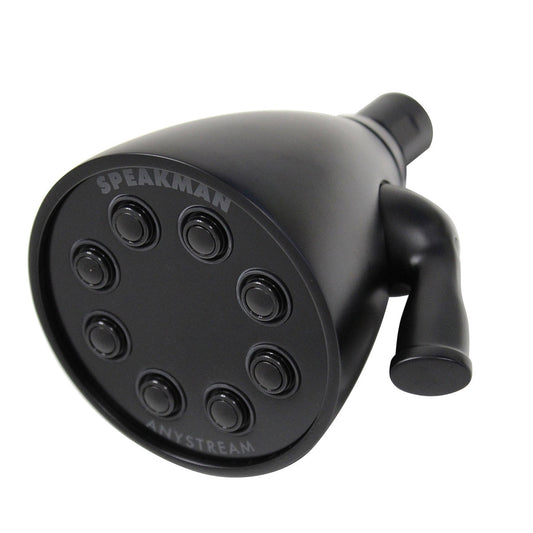 Speakman Icon 1.75 GPM Low Flow 8-Jet 3-Spray Pattern Matte Black Solid Brass Shower Head