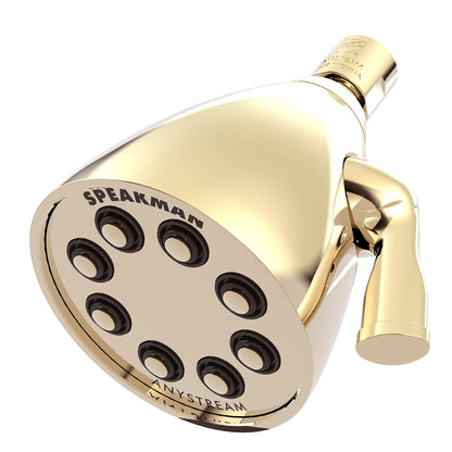 Speakman Icon 1.75 GPM Low Flow 8-Jet 3-Spray Pattern Polished Brass Solid Brass Shower Head