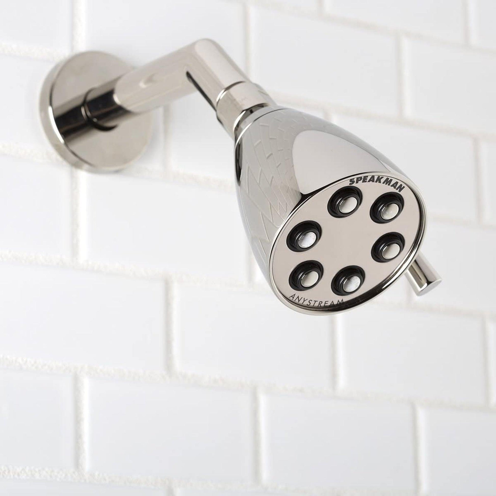 Speakman Icon 2.5 GPM 6-Jet 3-Spray Pattern Polished Nickel Solid Brass Shower Head