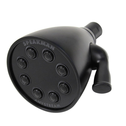 Speakman Icon 2.5 GPM 8-Jet 3-Spray Pattern Matte Black Solid Brass Shower Head