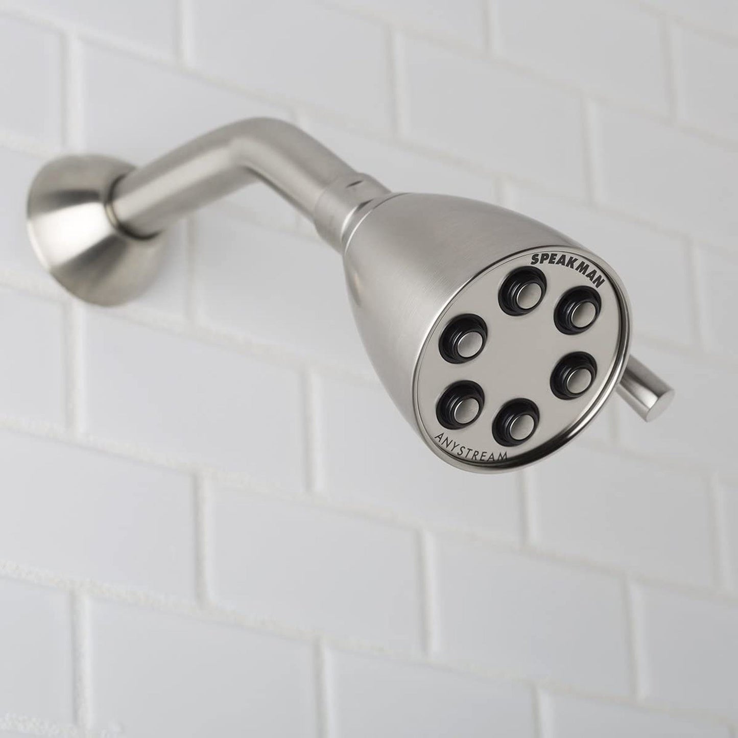 Speakman Icon Brushed Nickel 2.0 GPM Low Flow 6-Jet 3-Spray Pattern Solid Brass Shower Head