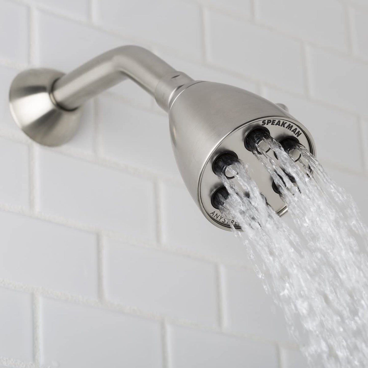 Speakman Icon Brushed Nickel 2.0 GPM Low Flow 6-Jet 3-Spray Pattern Solid Brass Shower Head