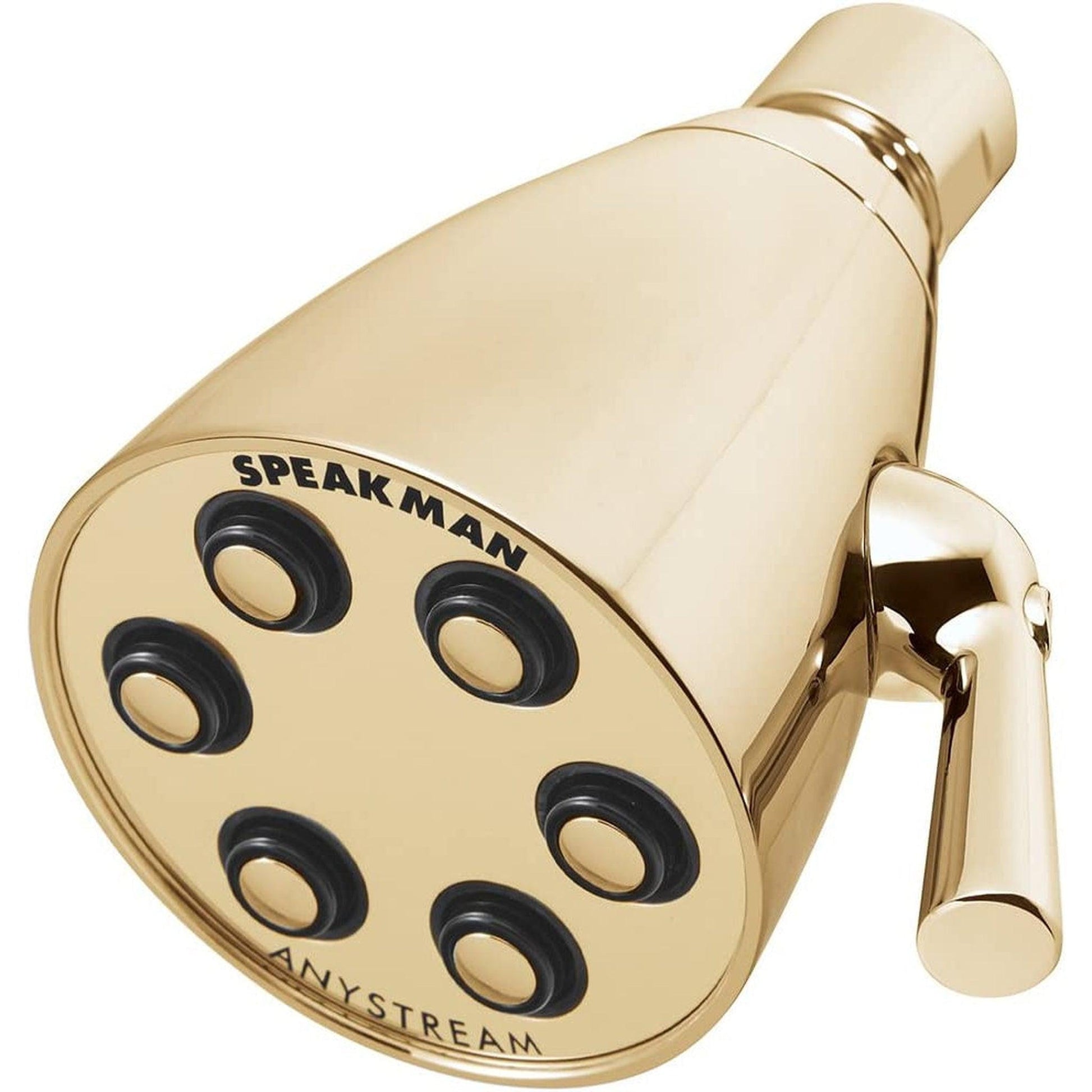 Speakman Icon Polished Brass 2.0 GPM Low Flow 6-Jet 3-Spray Pattern Solid Brass Shower Head