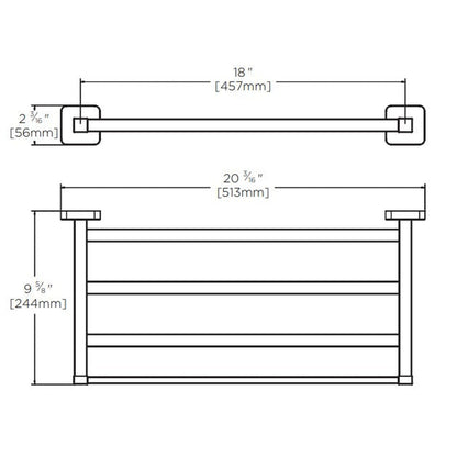 Speakman Kubos 18" Brushed Nickel Towel Rack