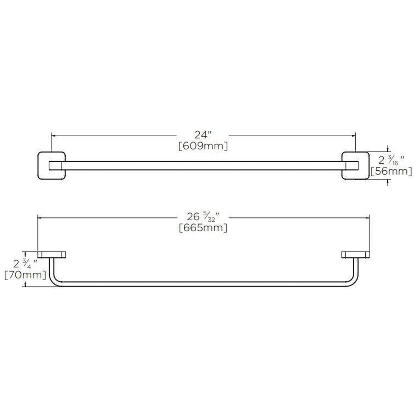 Speakman Kubos 24" Brushed Nickel Towel Bar