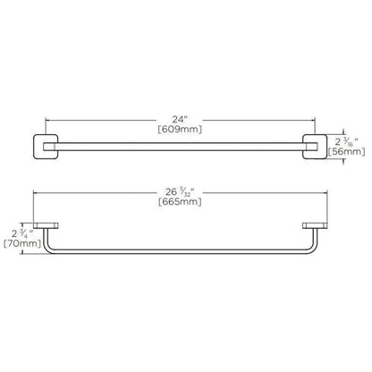 Speakman Kubos 24" Brushed Nickel Towel Bar