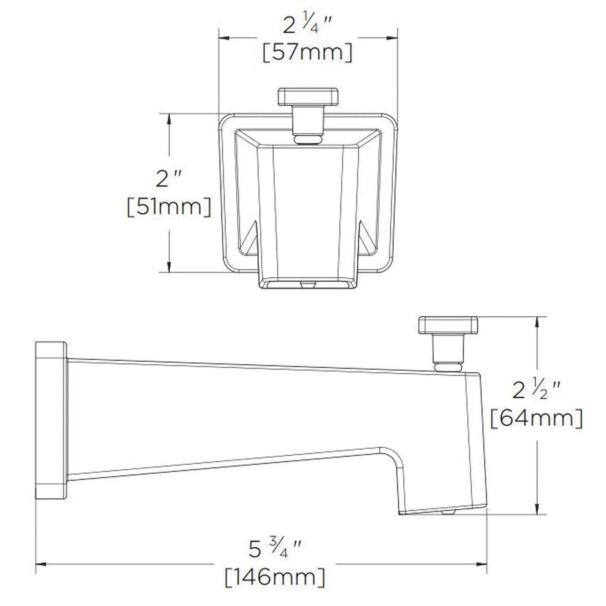 Speakman Kubos 5" Brushed Nickel Diverter Tub Spout