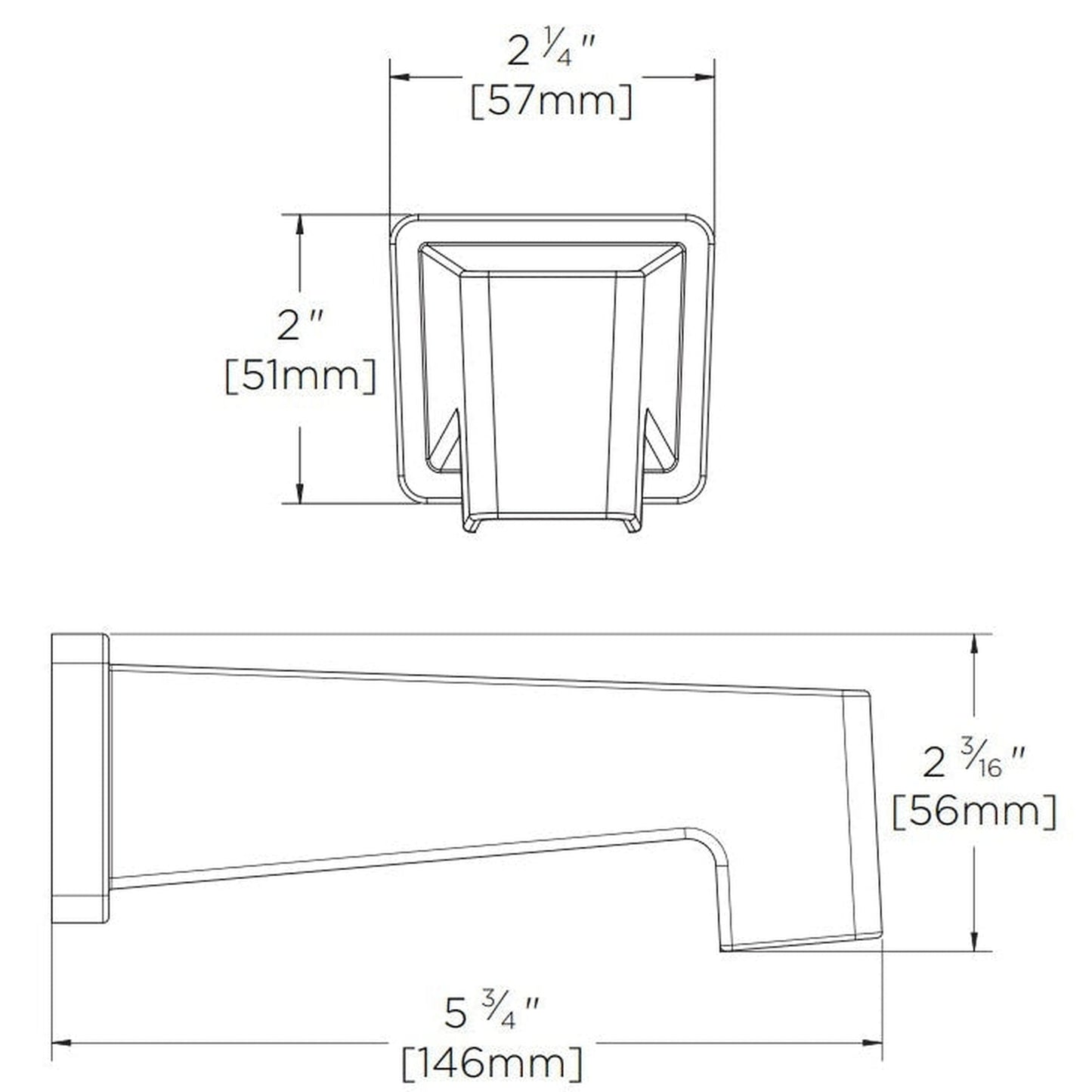 Speakman Kubos 5" Non-Diverter Brushed Nickel Tub Spout