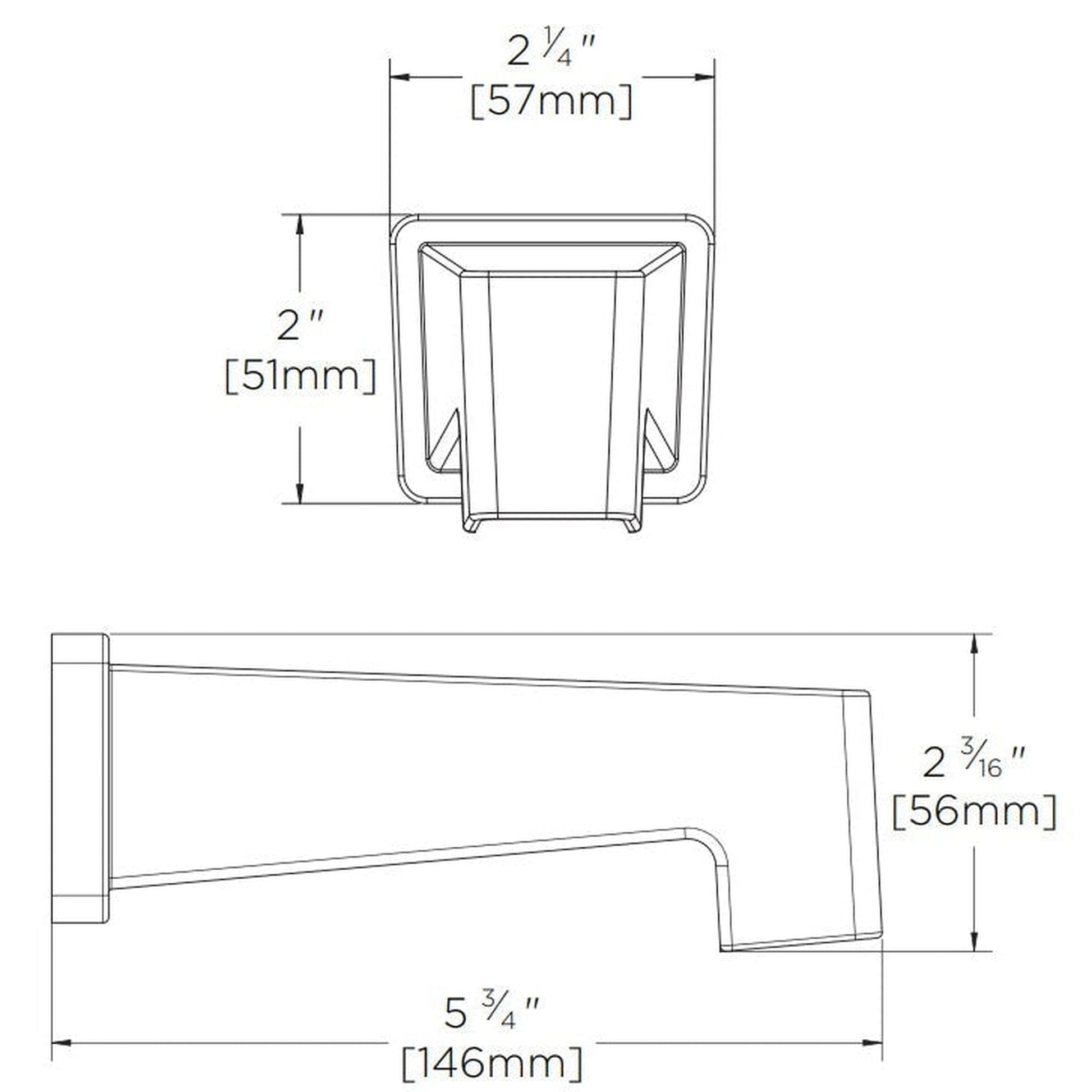 Speakman Kubos 5" Non-Diverter Brushed Nickel Tub Spout