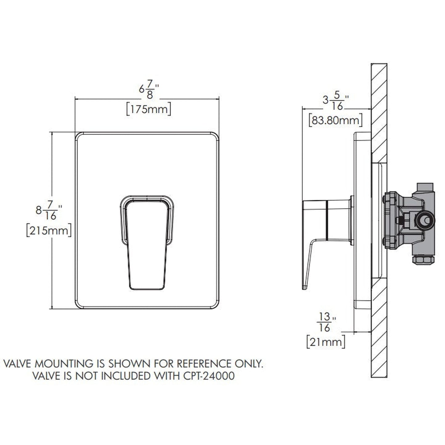 Speakman Kubos Polished Chrome Pressure Balance Valve Trim