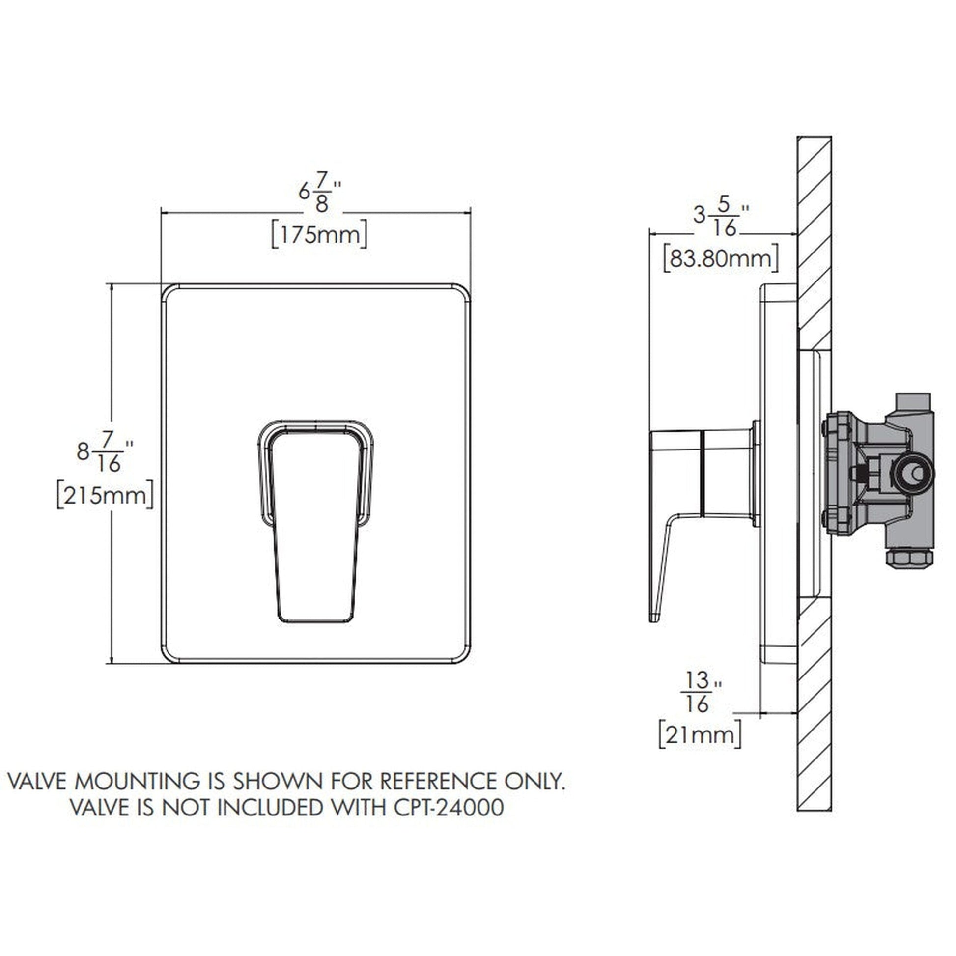 Speakman Kubos Polished Chrome Pressure Balance Valve Trim