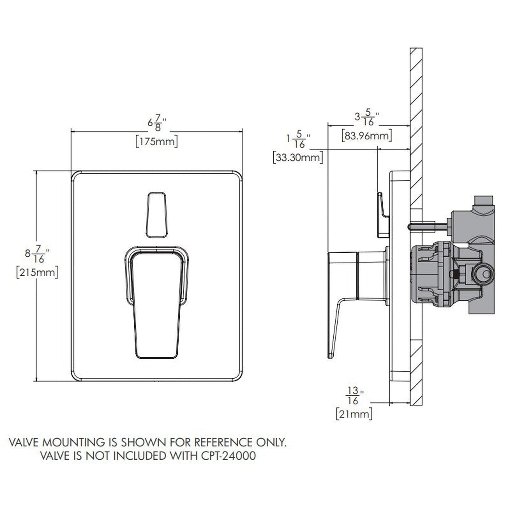 Speakman Kubos Pressure Balance Brushed Nickel Diverter Valve Trim