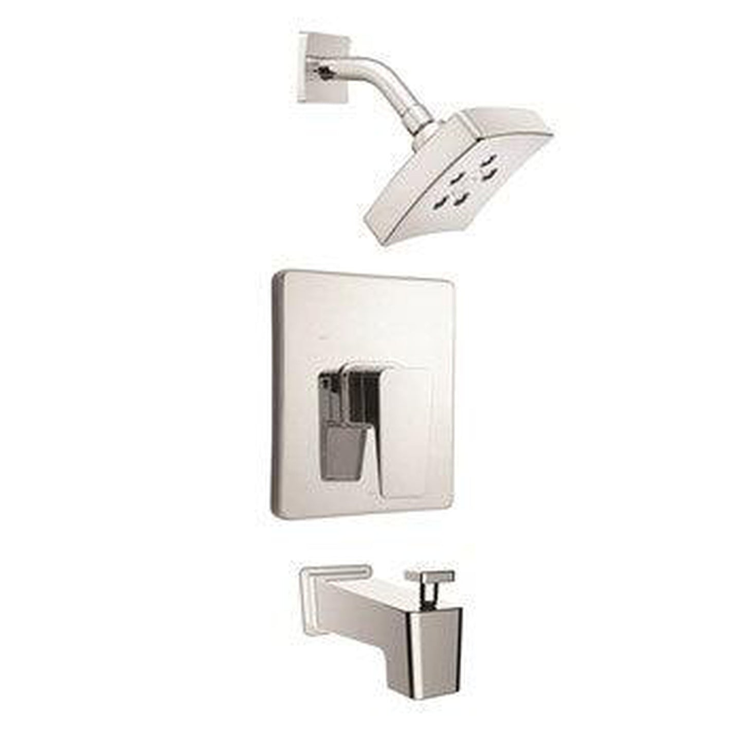 Speakman Kubos SLV-24030 2.5 GPM Polished Chrome Showerhead, Valve Trim, Tub Spout, Shower Arm and Flange Combination