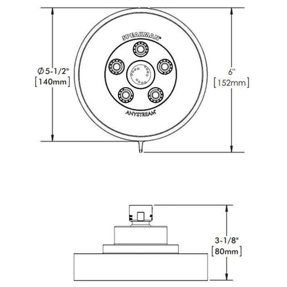 Speakman Neo 2.0 GPM 5-Plunger Brushed Nickel Shower Head