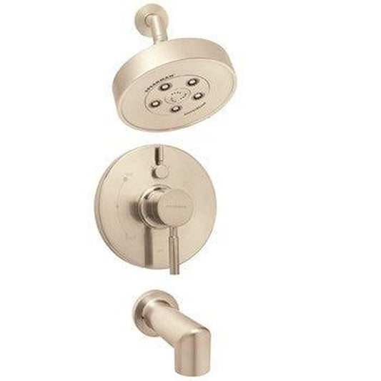 Speakman Neo 2.5 GPM Brushed Nickel Showerhead, Diverter Trim and Tub Spout Combination