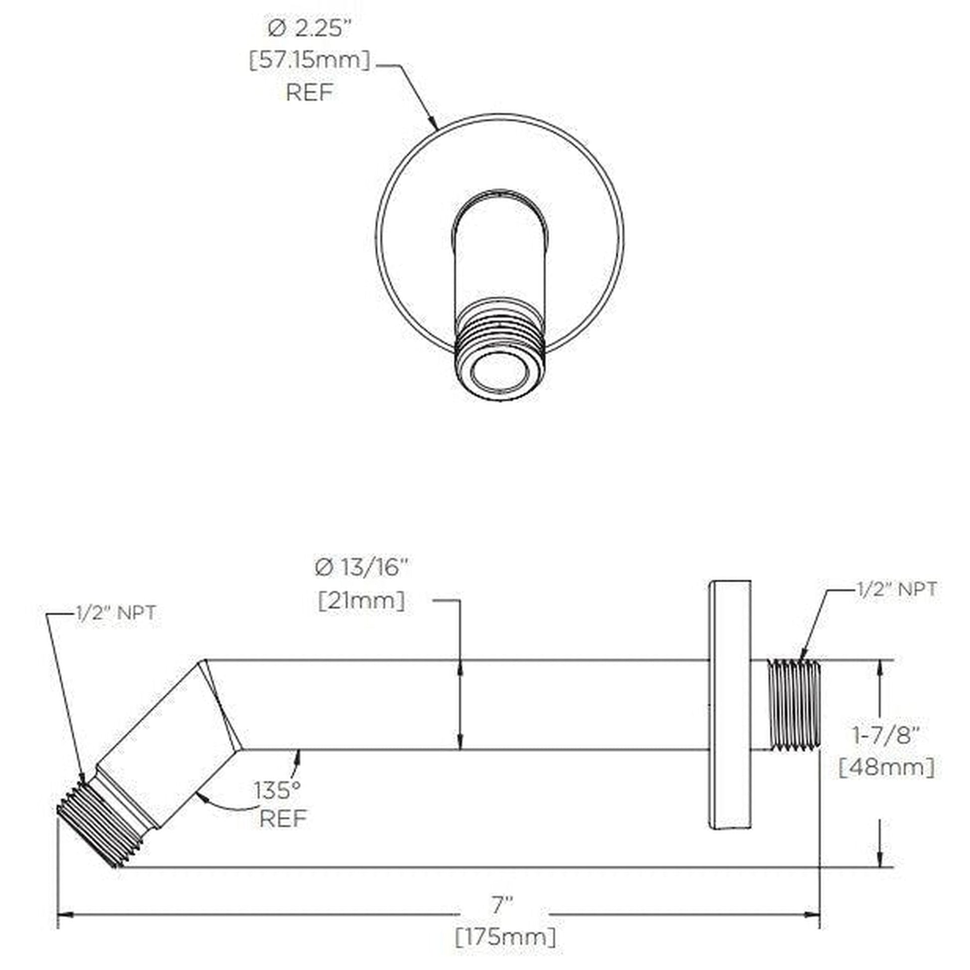 Speakman Neo 7" Brushed Nickel Wall Mounted Shower Arm and Flange