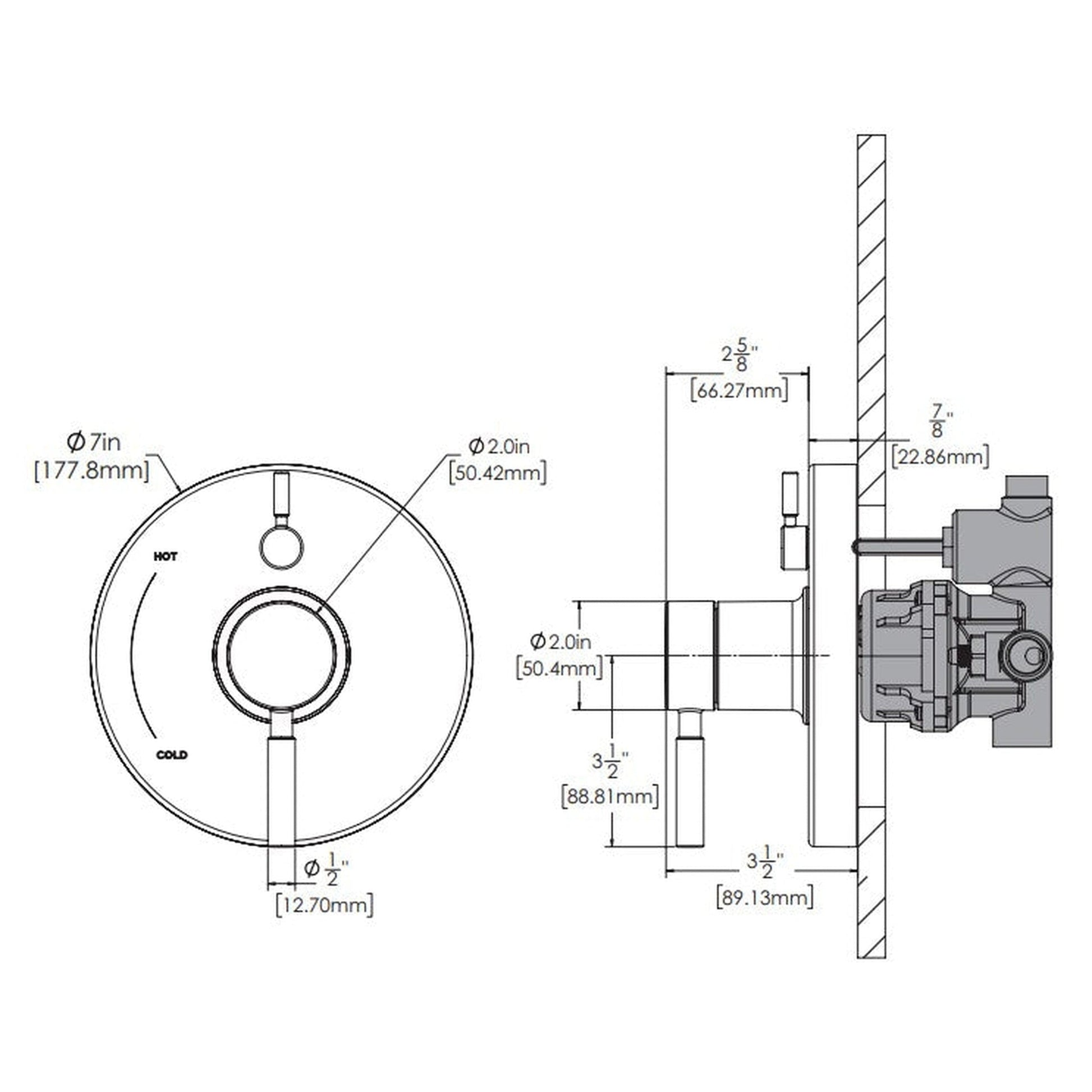 Speakman Neo CPT-1400-P Pressure Balanced Brushed Bronze Diverter Valve Trim