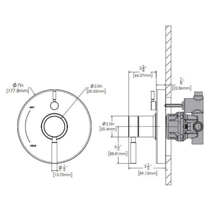 Speakman Neo CPT-1400-P Pressure Balanced Polished Chrome Diverter Valve Trim