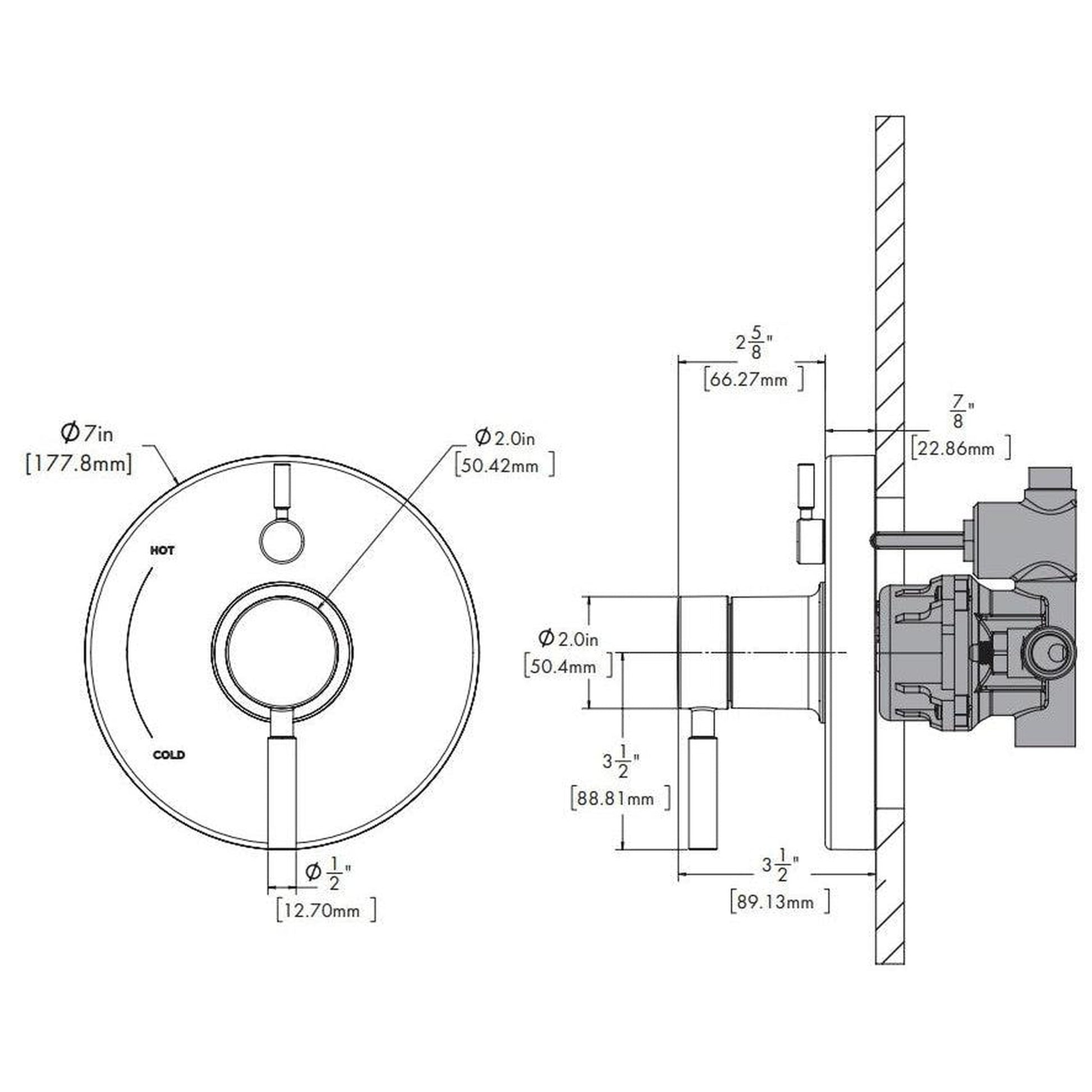 Speakman Neo Pressure Balanced Matte Black Shower Diverter Valve Trim