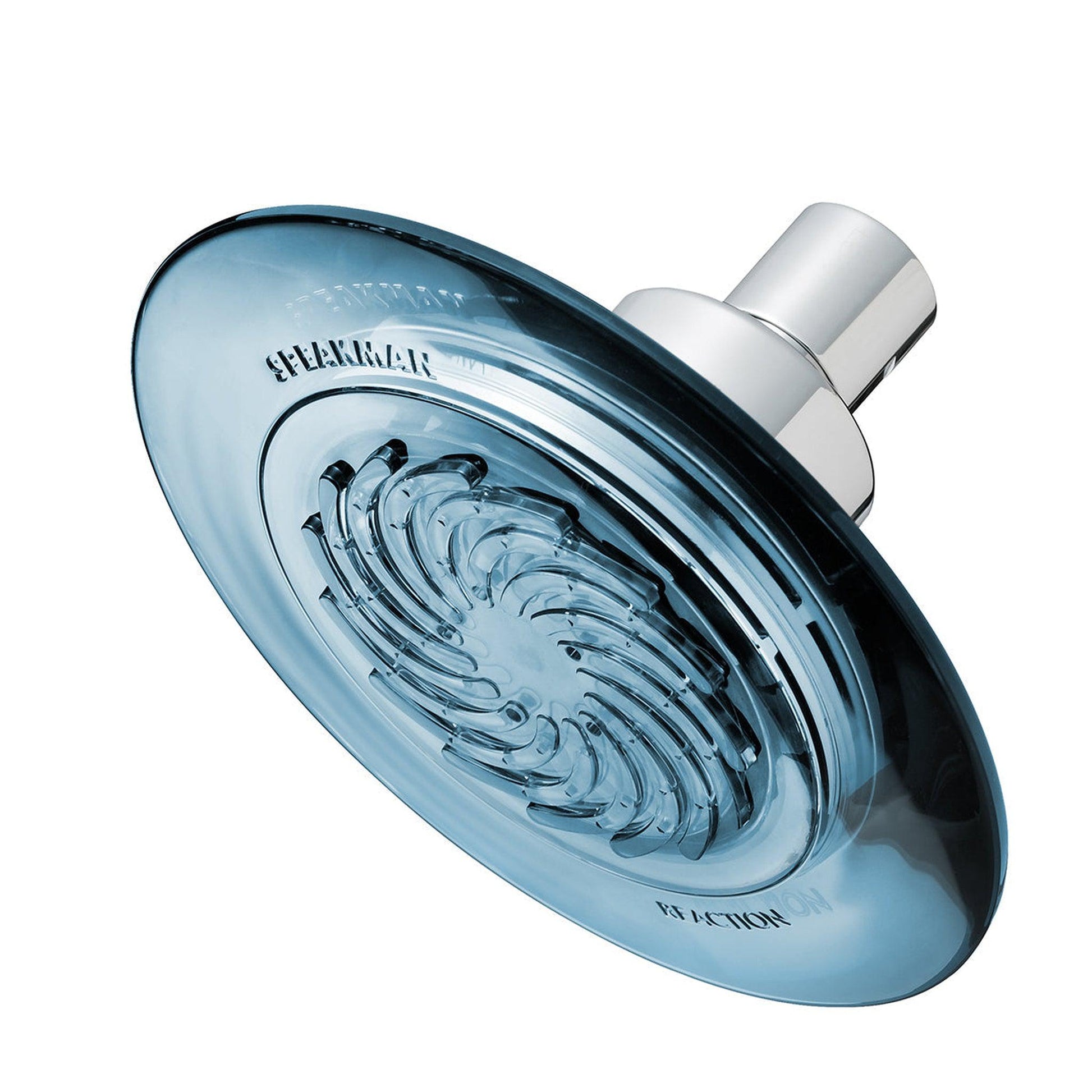 Speakman Reaction Blue and Polished Chrome Single-Function Spray Pattern 2.5 GPM Shower Head