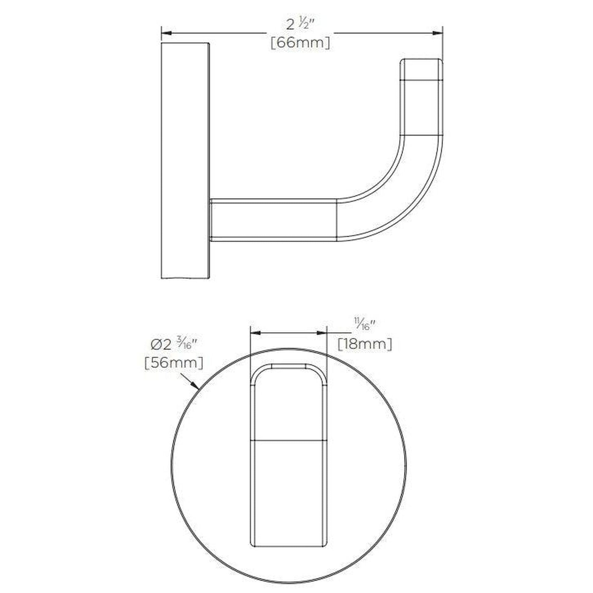 Speakman Vector Metal Construction Matte Black Deep Robe Hook