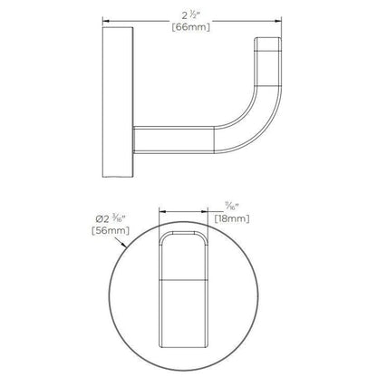 Speakman Vector Metal Construction Matte Black Deep Robe Hook