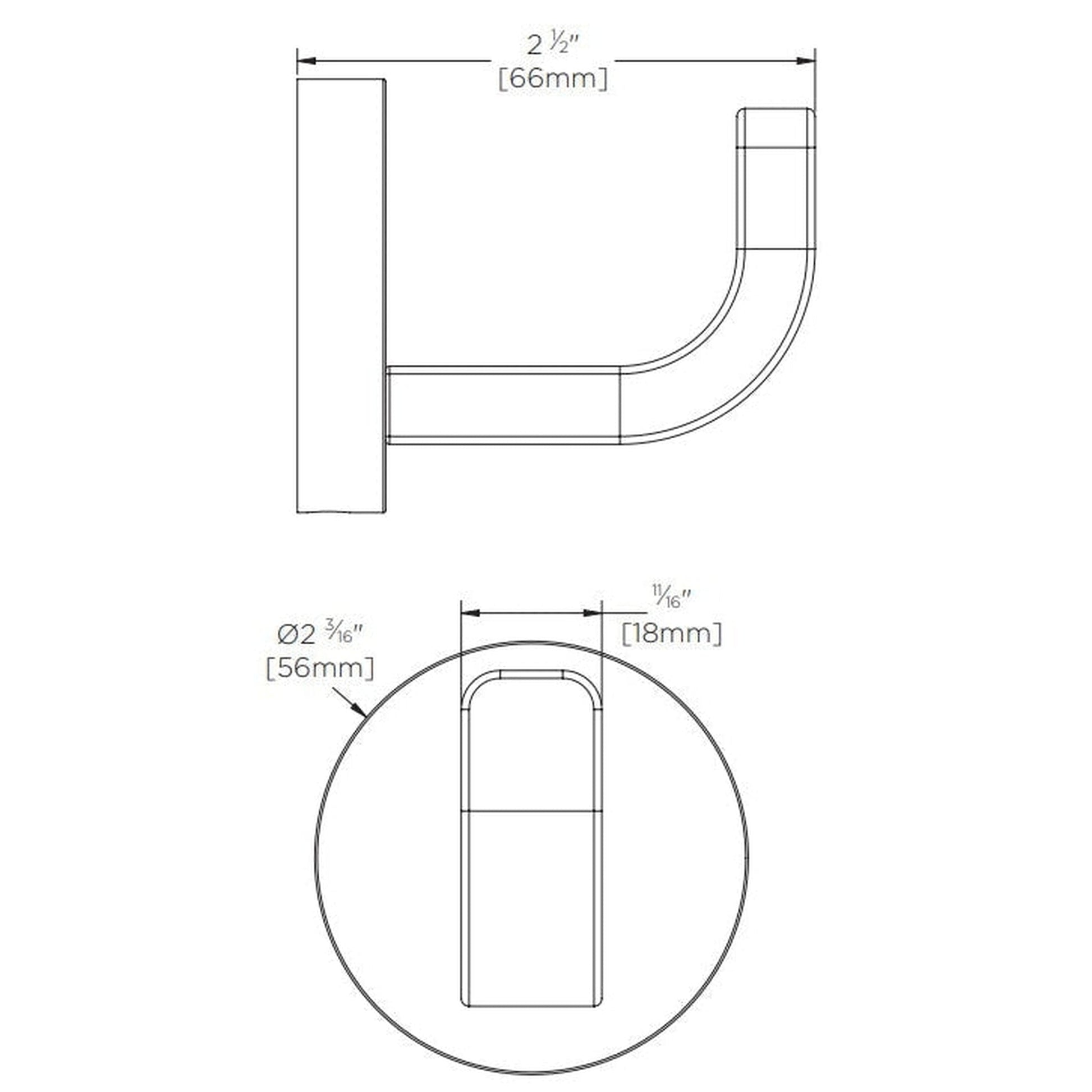 Speakman Vector Metal Construction Polished Chrome Deep Robe Hook