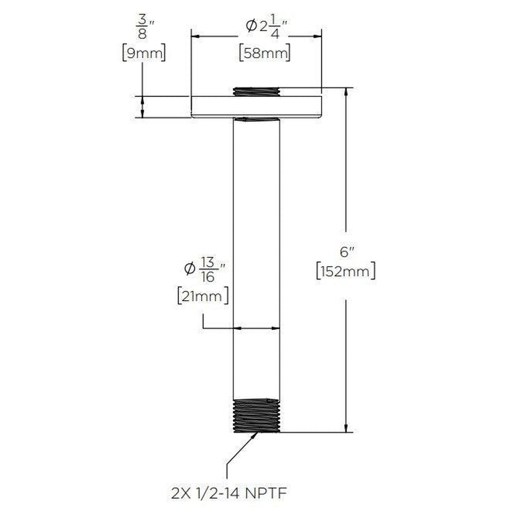 Speakman Versatile 6" Brushed Nickel Ceiling Mount Rain Shower Arm and Flange