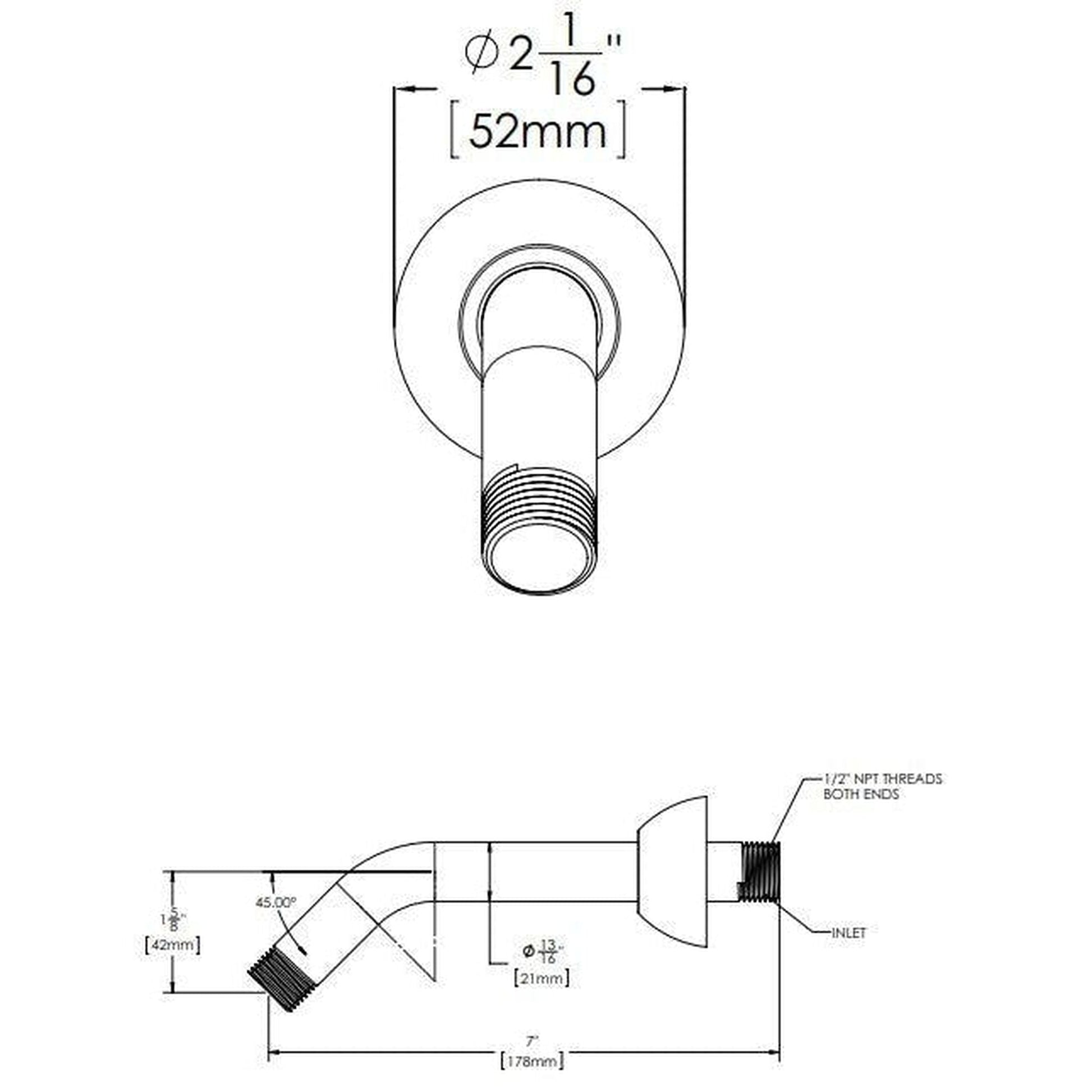 Speakman Versatile 7" Matte Black Wall Mount Shower Arm and Flange