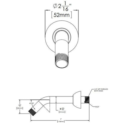 Speakman Versatile 7" Polished Brass Wall Mount Shower Arm and Flange