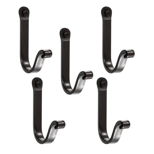 Stone County Ironworks 5" 5-Piece Hand Rubbed Ivory Iron Standard Hook Set With Gold Iron Accent