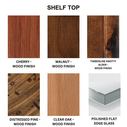 Stone County Ironworks Basketweave 37" 4-Tier Natural Black Iron Standing Shelf With Cherry Wood Finish Top