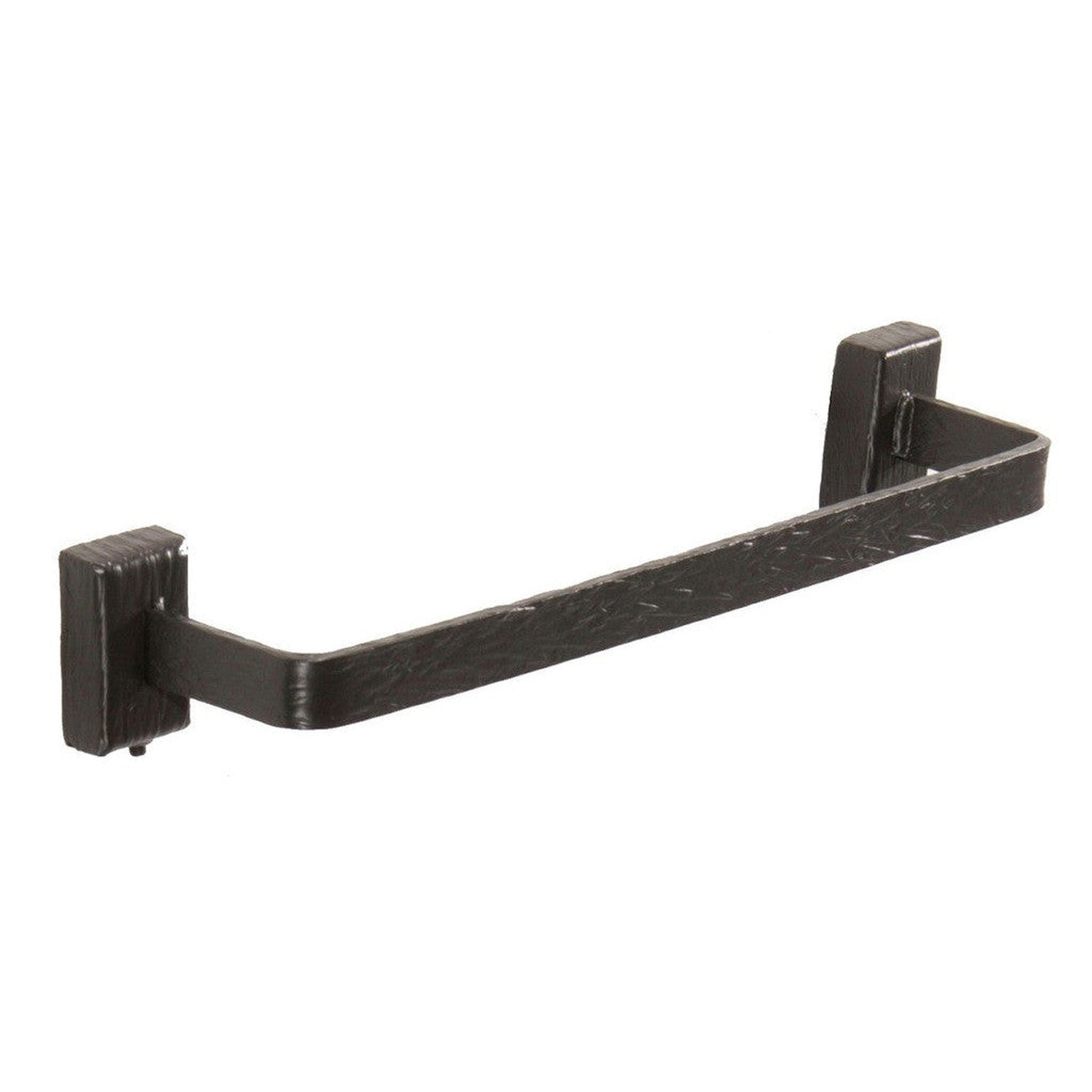 Stone County Ironworks Cedarvale 16" Hand Rubbed Bronze Iron Towel Bar With Copper Iron Accent