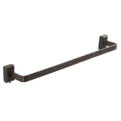 Stone County Ironworks Cedarvale 24" Natural Black Iron Towel Bar With Gold Iron Accent