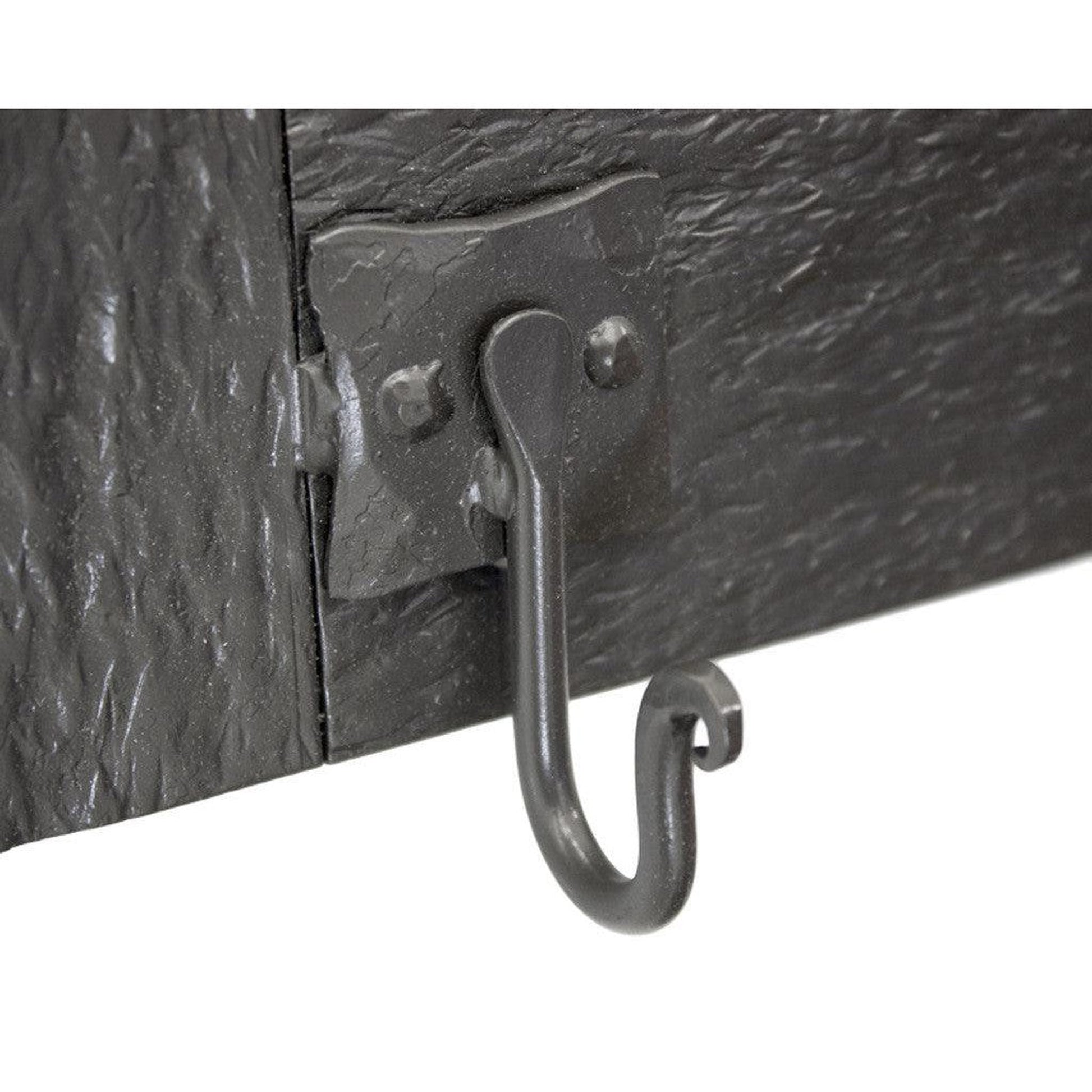 Stone County Ironworks Cedarvale 24" Small Burnished Gold Iron Wall Mirror Coat Rack With Pewter Iron Accent and 4 Hooks