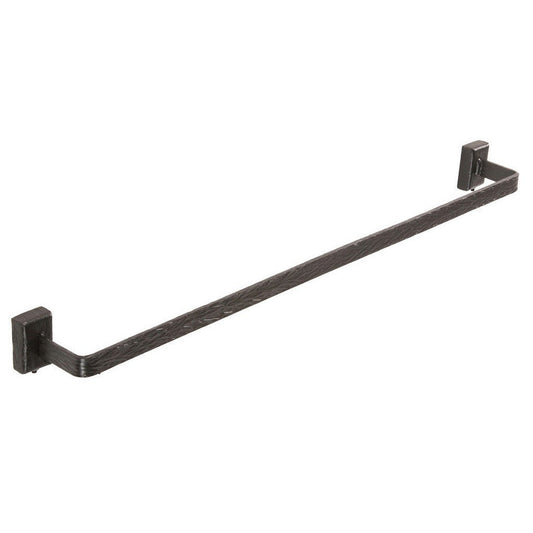 Stone County Ironworks Cedarvale 32" Natural Black Iron Towel Bar With Copper Iron Accent