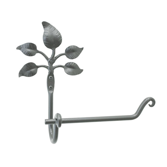 Stone County Ironworks Eden Isle 10" Satin Black Iron Toilet Tissue Holder With Copper Iron Accent