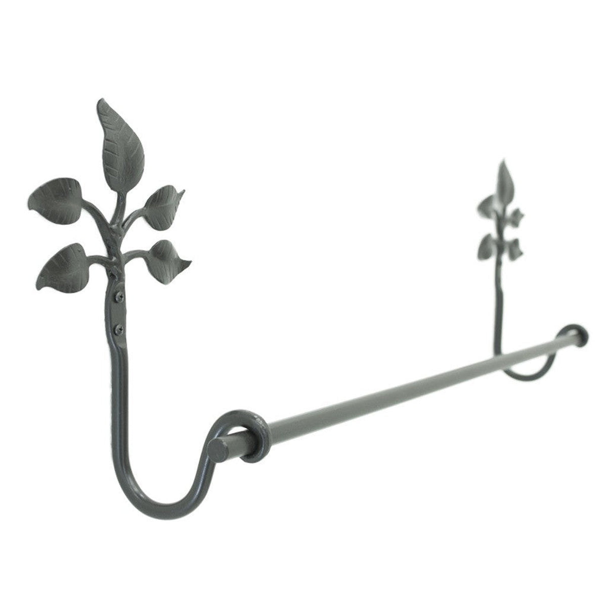 Stone County Ironworks Eden Isle 16" Chalk White Iron Towel Bar With Pewter Iron Accent