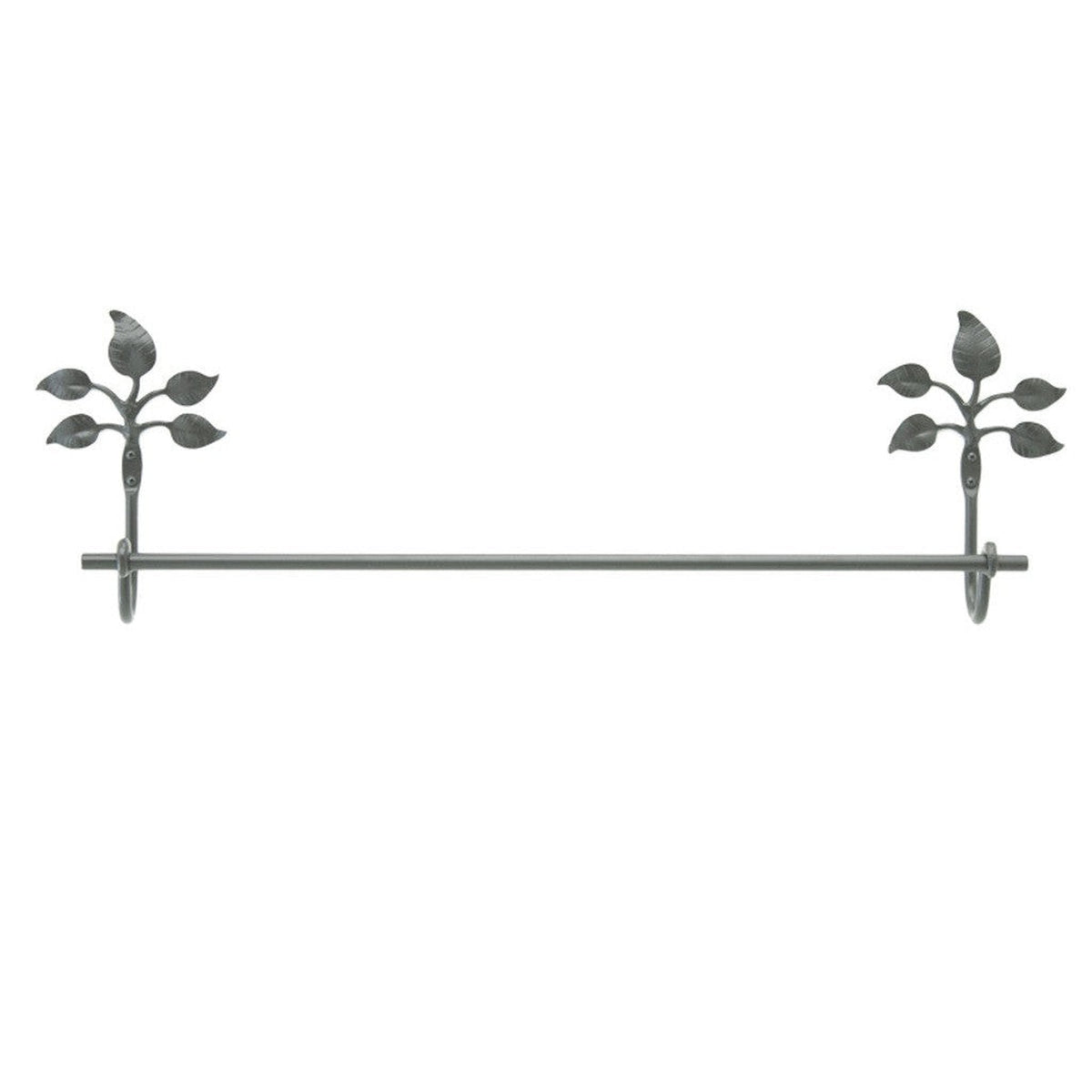 Stone County Ironworks Eden Isle 24" Satin Black Iron Towel Bar With Gold Iron Accent