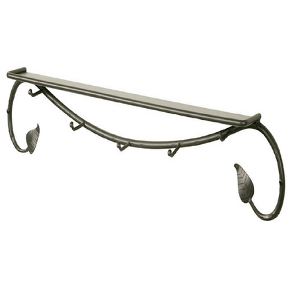 Stone County Ironworks Eden Isle 36" Chalk White Iron Wall Rack With Shelf