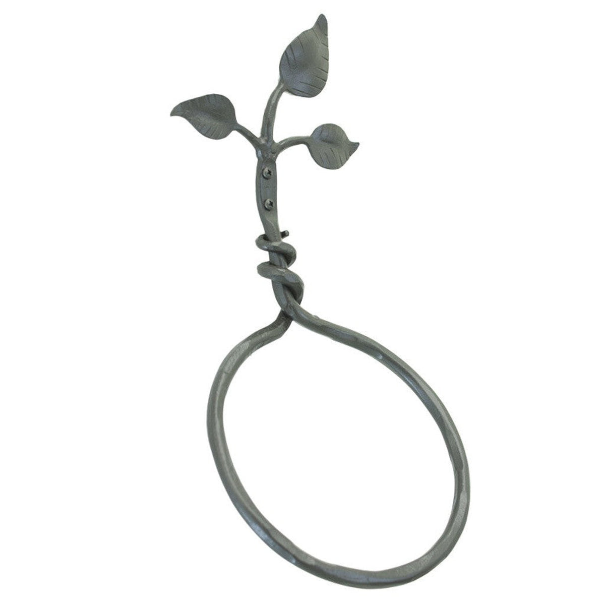 Stone County Ironworks Eden Isle 6" Hand Rubbed Bronze Iron Towel Ring With Pewter Iron Accent