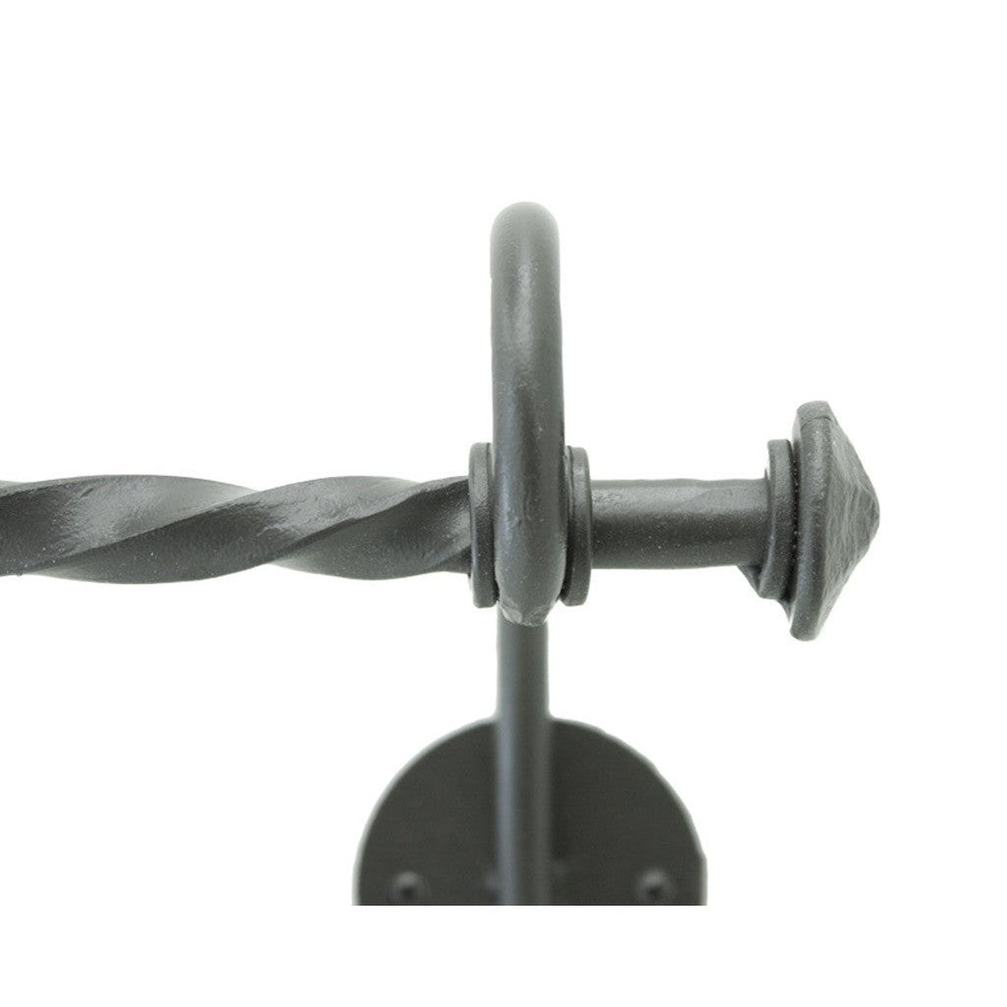 Stone County Ironworks French Country 32" Hand Rubbed Ivory Iron Double Towel Bar With Pewter Iron Accent